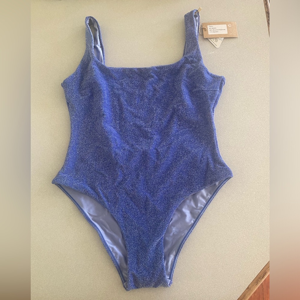 sparkly blue bathing suit